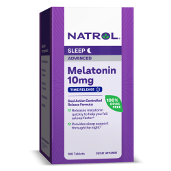 מלטונין שינה מתקדמת 10 מ"ג 100 טבליות צמחוני - מבית Natrol