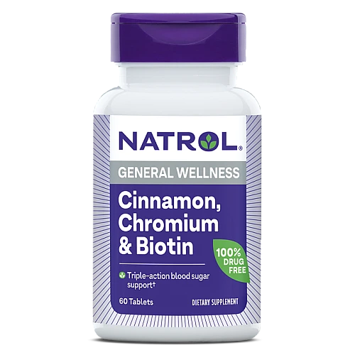 קינמון כרום וביוטין 60 טבליות - מבית Natrol