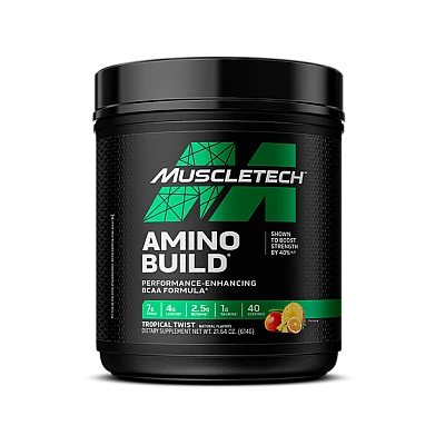 Amino Build חומצות אמינו BCAA תערובת אלקטרוליטים - טוויסט טרופי - 614 גרם - מבית MuscleTech