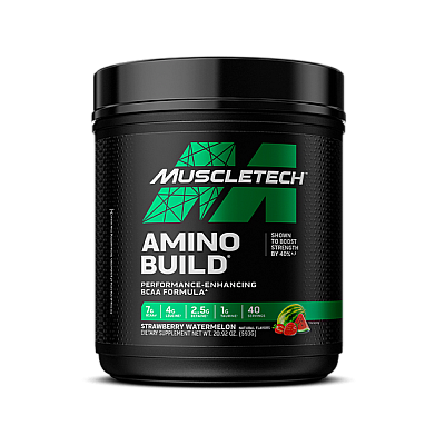 Amino Build חומצות אמינו BCAA תערובת אלקטרוליטים - תות ואבטיח - 593 גרם - מבית MuscleTech