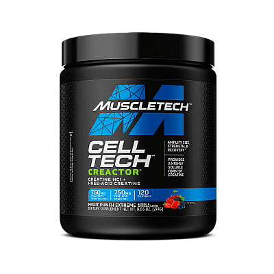 Cell Tech‎ Creactor קריאטין HCl + קריאטין ללא חומצה פונץ' פירות 274 גרם - מבית MuscleTech