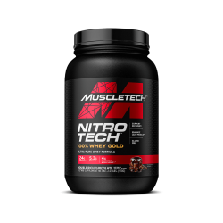 Nitro Tech חלבון מי גבינה 100% זהב GOLD WHEY - דאבל שוקולד עשיר - 910 גרם - מבית MuscleTech