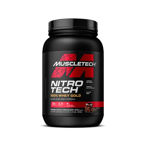 Nitro Tech חלבון מי גבינה 100% זהב GOLD WHEY - דאבל שוקולד עשיר - 910 גרם - מבית MuscleTech Nitro Tech חלבון מי גבינה 100% זהב GOLD WHEY - דאבל שוקולד עשיר - 910 גרם - מבית MuscleTech