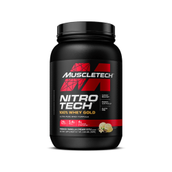 Nitro Tech חלבון מי גבינה 100% זהב GOLD WHEY - קרם וניל צרפתי - 907 גרם - מבית MuscleTech