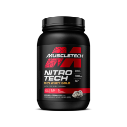 Nitro Tech - חלבון מי גבינה 100%‎ Whey Gold - קרם עוגיות - 907 גרם - מבית MuscleTech