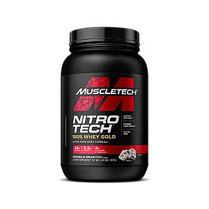 Nitro Tech - חלבון מי גבינה 100%‎ Whey Gold - קרם עוגיות - 907 גרם - מבית MuscleTech