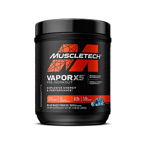 VaporX5 Next Gen תוסף לפני אימון פטל כחול - 266 גרם - מבית MuscleTech