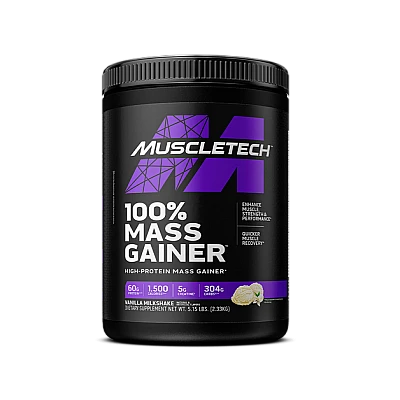 גיינר תוסף לעלייה במשקל Mass Gainer בטעם מילקשייק וניל - 2.33 ק"ג - מבית MuscleTech