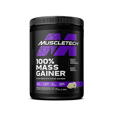 גיינר תוסף לעלייה במשקל Mass Gainer בטעם מילקשייק וניל - 2.33 ק"ג - מבית MuscleTech