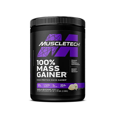 גיינר תוסף לעלייה במשקל Mass Gainer בטעם מילקשייק וניל - 2.33 ק"ג - מבית MuscleTech