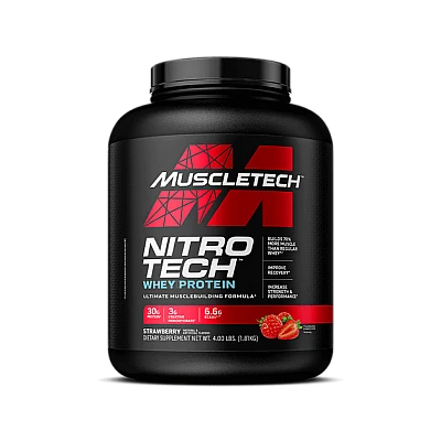 חלבון מי גבינה איזולט Nitro-Tech‎ - תות - 1.81 ק"ג - מבית MuscleTech