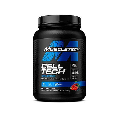 סדרת הביצועים חומצות אמינו + קריאטין CELL-TECH בטעם פונץ' פירות 1.36 ק"ג - מבית MuscleTech