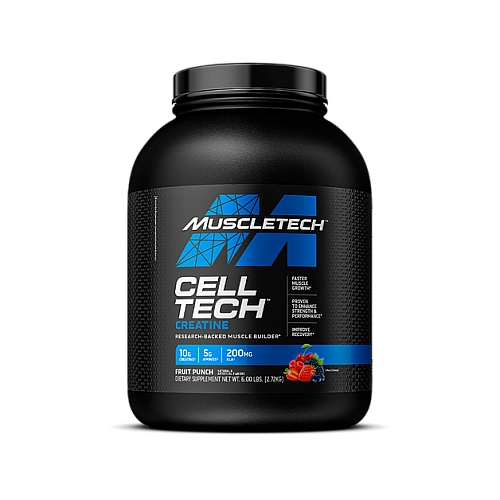 סדרת הביצועים חומצות אמינו + קריאטין CELL-TECH בטעם פונץ' פירות 2.72 ק"ג - מבית MuscleTech