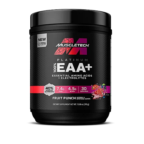 פלטינום 100% EAA+‎ - בטעם פונץ' פירות - 393 גרם - מבית MuscleTech