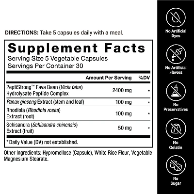 Anabolic Muscle Builder בונה שרירים אנאבולי עם PeptiStrong שפותח בבינה מלאכותית - 150 כמוסות צמחיות - מבית Force Factor