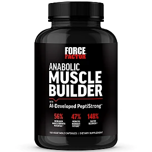Anabolic Muscle Builder בונה שרירים אנאבולי עם PeptiStrong שפותח בבינה מלאכותית - 150 כמוסות צמחיות - מבית Force Factor Anabolic Muscle Builder בונה שרירים אנאבולי עם PeptiStrong שפותח בבינה מלאכותית - 150 כמוסות צמחיות - מבית Force Factor