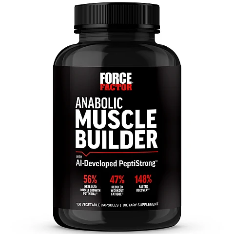 Anabolic Muscle Builder בונה שרירים אנאבולי עם PeptiStrong שפותח בבינה מלאכותית - 150 כמוסות צמחיות - מבית Force Factor Anabolic Muscle Builder בונה שרירים אנאבולי עם PeptiStrong שפותח בבינה מלאכותית - 150 כמוסות צמחיות - מבית Force Factor