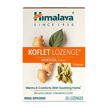 סוכריות למציצה קופלט נגד שיעול בטעם מנתול טבעי 20 לכסניות - מבית Himalaya