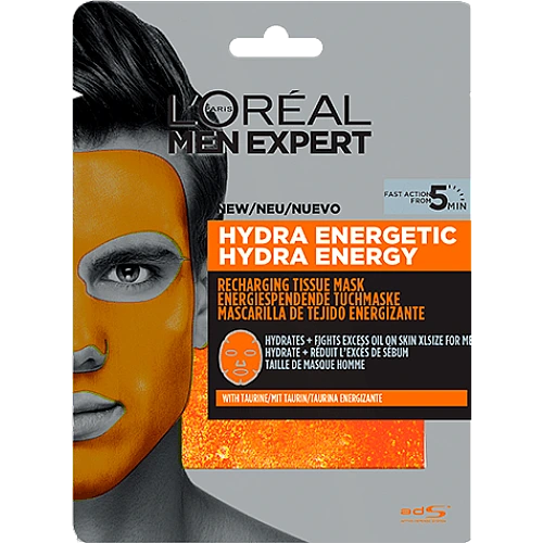 לוריאל מן אקספרט HYDRA ENERGY הידרה מסכת פנים לגבר 30 גרם - מבית L'OREAL