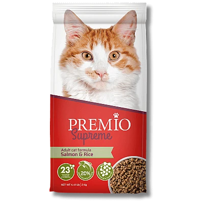 פרמיו סופרים עם סלמון ואורז לחתול בוגר 2 ק"ג - מבית PREMIO