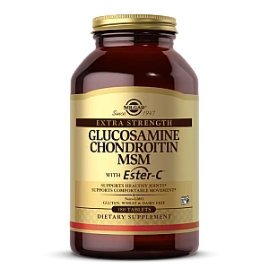גלוקוזאמין כונדרואיטין MSM וחומצה Ester-C סולגאר - 180 טבליות מבית SOLGAR