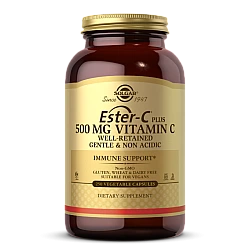 ויטמין C אסטרולה Ester-C Plus סולגאר 500 מ"ג - 250 כמוסות מבית SOLGAR
