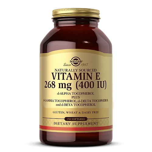 ויטמין E סולגאר 268 מ"ג ממקור טבעי 400 יחב"ל - 250 כמוסות רכות מבית SOLGAR