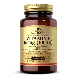 ויטמין E סולגאר 67 מ"ג ממקור טבעי 100 יחב"ל - 100 כמוסות רכות - מבית SOLGAR