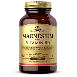 מגנזיום בתוספת ויטמין B6 סולגאר - 250 טבליות מבית SOLGAR