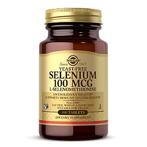 סולגאר סלניום 100 mcg נטול שמרים (סלנו 6)  - 100 טבליות מבית SOLGAR