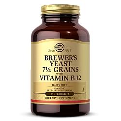 סולגאר שמרי בירה בתוספת ויטמין B-12 - תכולה 250 טבליות - מבית SOLGAR