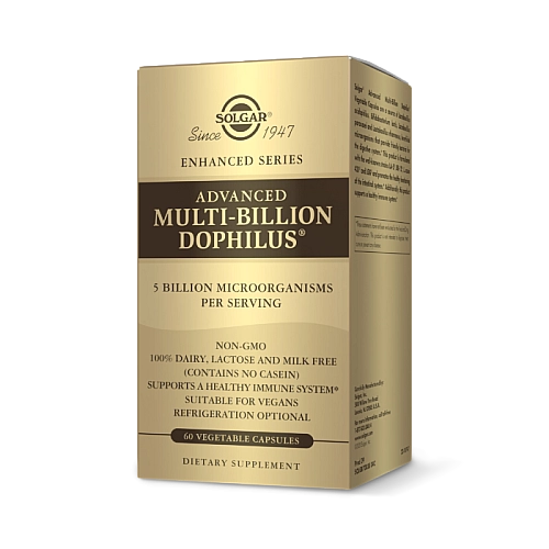פרוביוטיקה סולגאר נוסחת מולטי ביליון-דופילוס מתקדמת - 60 כמוסות מבית SOLGAR