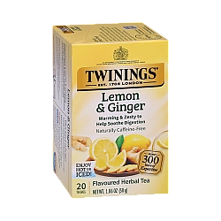 טווינינגס תה צמחים לימון וג׳ינג׳ר נטול קפאין 25 שקיקי - מבית Twinings