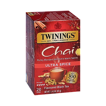 טווינינגס תה שחורב Ultra Spice טעמים צ'אי 20 שקיקי - מבית Twinings