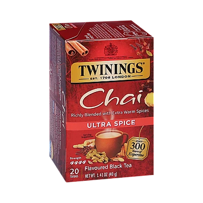 טווינינגס תה שחורב Ultra Spice טעמים צ'אי 20 שקיקי - מבית Twinings