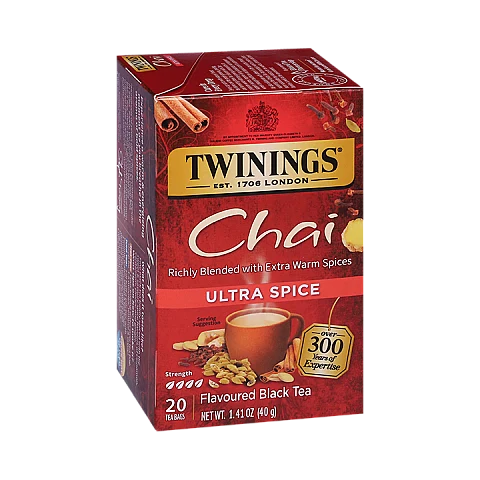 טווינינגס תה שחורב Ultra Spice טעמים צ'אי 20 שקיקי - מבית Twinings טווינינגס תה שחורב Ultra Spice טעמים צ'אי 20 שקיקי - מבית Twinings