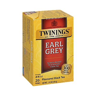 תה טווינינגס ארל גריי נטול קפאין Earl Grey בשקיות 20 יחידות - מבית Twinings