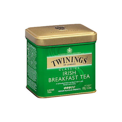 תה עלים טווינינגס אייריש ברקפסט Irish Breakfast בפחית 100 גרם - מבית Twinings תה עלים טווינינגס אייריש ברקפסט Irish Breakfast בפחית 100 גרם - מבית Twinings