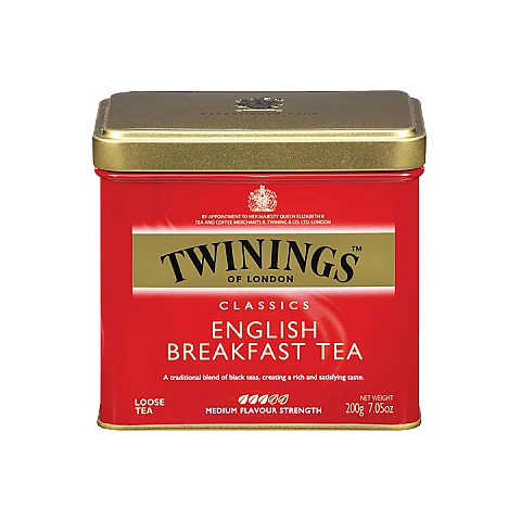 תה עלים טווינינגס אינגליש ברקפסט English Breakfast בפחית 200 גרם - מבית Twinings תה עלים טווינינגס אינגליש ברקפסט English Breakfast בפחית 200 גרם - מבית Twinings