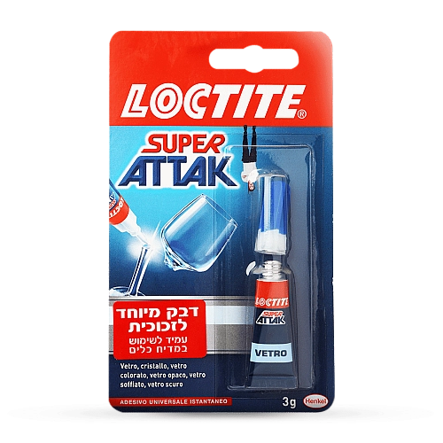 לוקטייט גלס בונד דבק להדבקת זכוכית - 3 גרם - מבית יעקבי