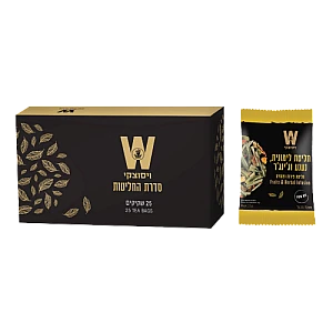 ויסוצקי מסעדות חליטת ג’ינג’ר לימון ונענע ללא קפאין 25 שקיקים - הסדרה השחורה