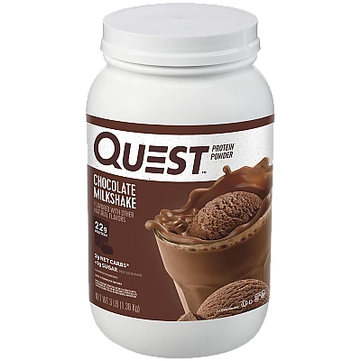 אבקת חלבון מי גבינה וחלב קווסט בטעם מילקשייק שוקולד - 1.36 ק"ג - מבית Quest Nutrition