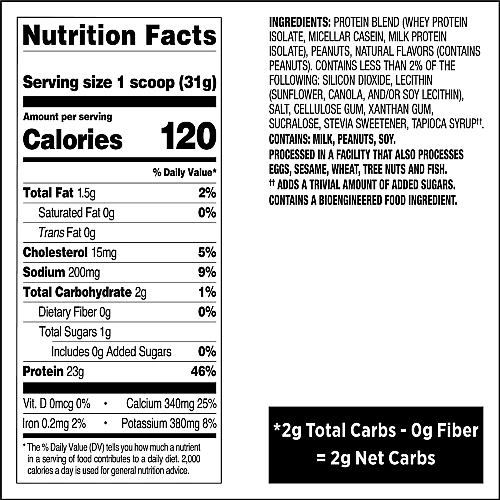 אבקת חלבון מי גבינה וקזאין מיסלרי חמאת בוטנים - 726 גרם - מבית Quest Nutrition