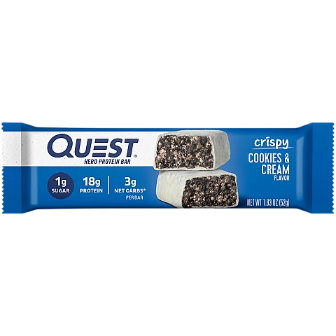 חטיף חלבון Crispy Hero בטעם קרם עוגיות 12 חטיפים - מבית Quest Nutrition חטיף חלבון Crispy Hero בטעם קרם עוגיות 12 חטיפים - מבית Quest Nutrition