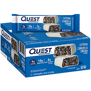 חטיף חלבון Crispy Hero בטעם קרם עוגיות 12 חטיפים - מבית Quest Nutrition