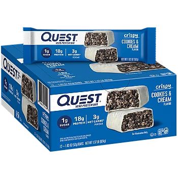 חטיף חלבון Crispy Hero בטעם קרם עוגיות 12 חטיפים - מבית Quest Nutrition