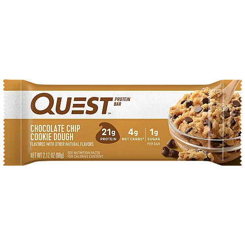 חטיף חלבון בטעם בצק עוגיות שוקולד צ'יפס 4 חטיפים - מבית Quest Nutrition