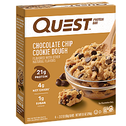 חטיף חלבון בטעם בצק עוגיות שוקולד צ'יפס 4 חטיפים - מבית Quest Nutrition