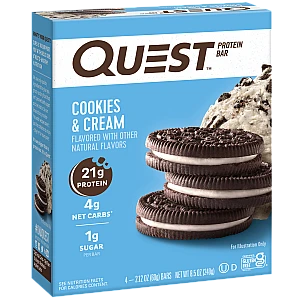 חטיף חלבון בטעם קרם עוגיות 4 חטיפים - מבית Quest Nutrition