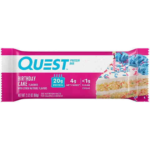 חטיף חלבון עוגת יום הולדת 4 חטיפים - מבית Quest Nutrition חטיף חלבון עוגת יום הולדת 4 חטיפים - מבית Quest Nutrition